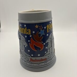 Vintage Budweiser Beer Stein Mug Cup Athens 1896 Atlanta 1996 Olympics